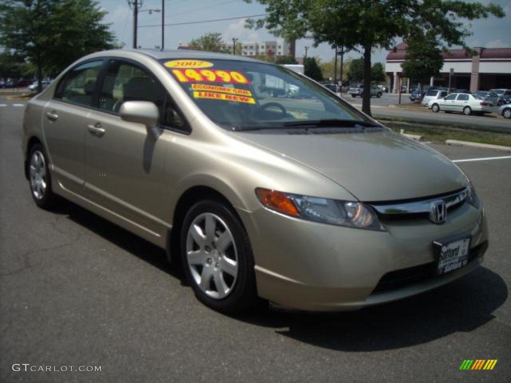 2007 Civic EX Sedan - Borrego Beige Metallic / Ivory photo #6