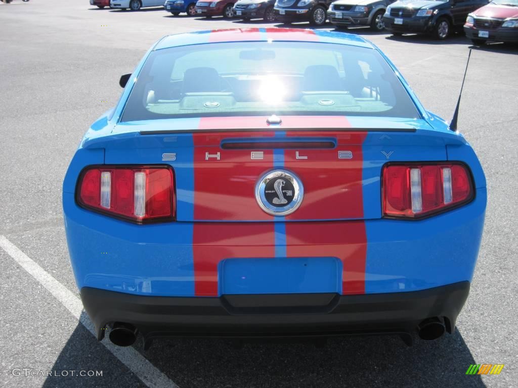 2010 Mustang Shelby GT500 Coupe - Grabber Blue / Charcoal Black/Red photo #6