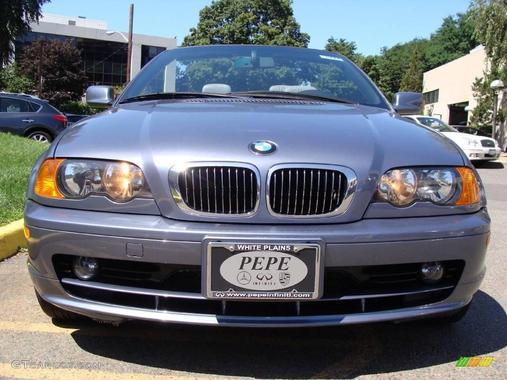 2001 3 Series 325i Convertible - Steel Blue Metallic / Grey photo #2