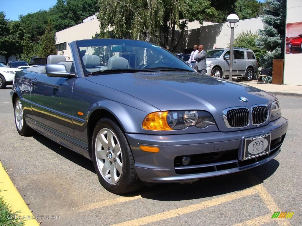 2001 3 Series 325i Convertible - Steel Blue Metallic / Grey photo #3