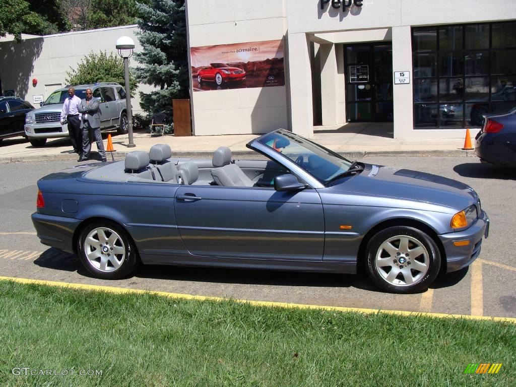2001 3 Series 325i Convertible - Steel Blue Metallic / Grey photo #4