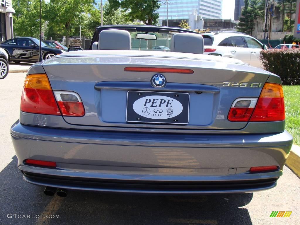 2001 3 Series 325i Convertible - Steel Blue Metallic / Grey photo #5