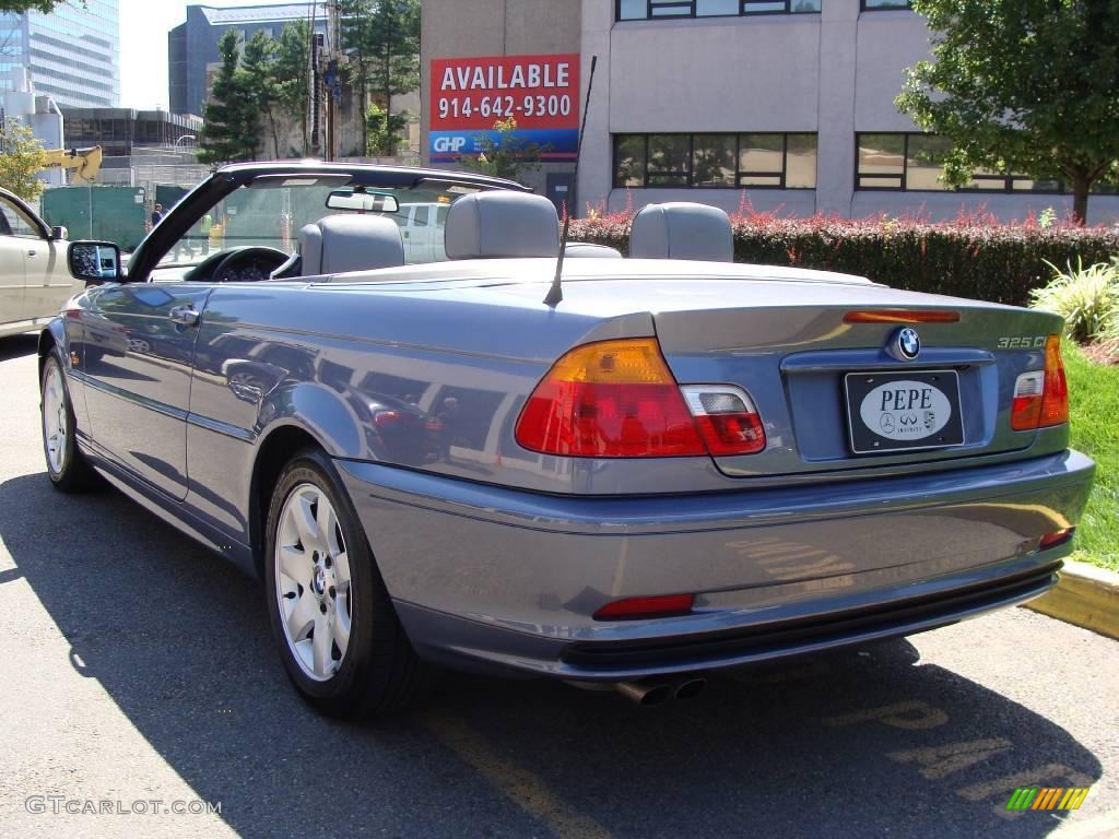 2001 3 Series 325i Convertible - Steel Blue Metallic / Grey photo #6