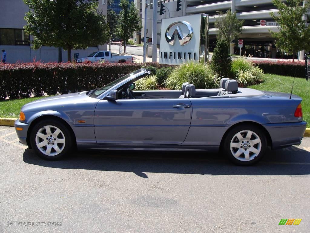 2001 3 Series 325i Convertible - Steel Blue Metallic / Grey photo #7