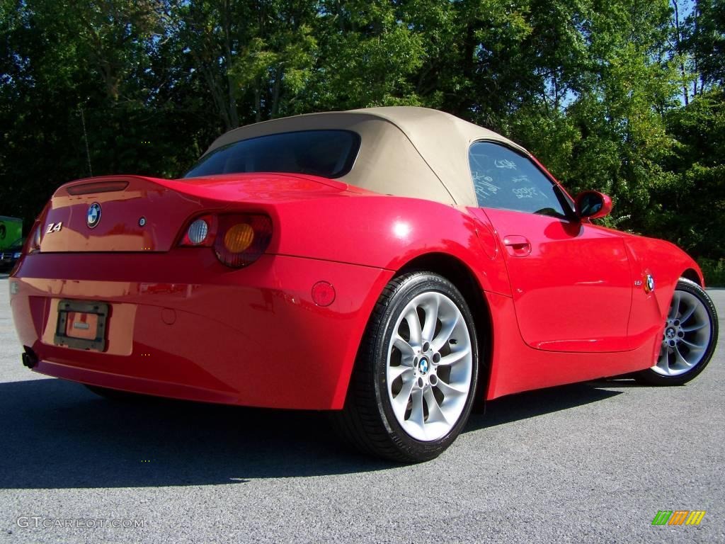 2003 Z4 2.5i Roadster - Bright Red / Beige photo #7