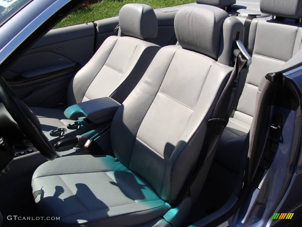 2001 3 Series 325i Convertible - Steel Blue Metallic / Grey photo #14