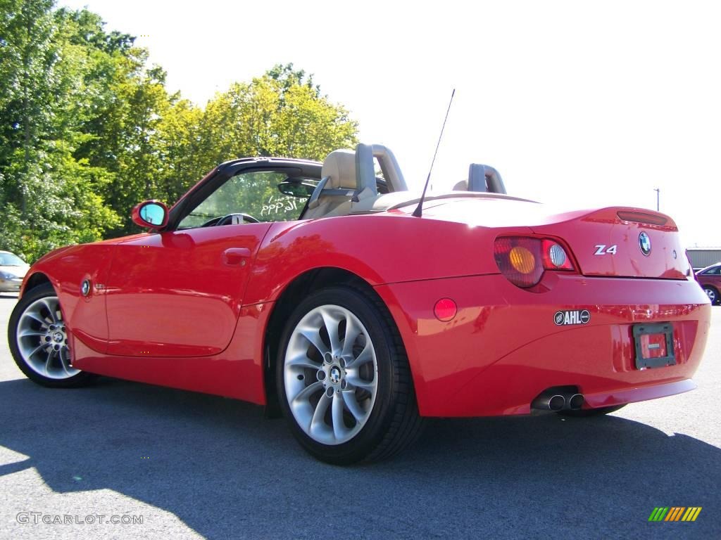 2003 Z4 2.5i Roadster - Bright Red / Beige photo #10
