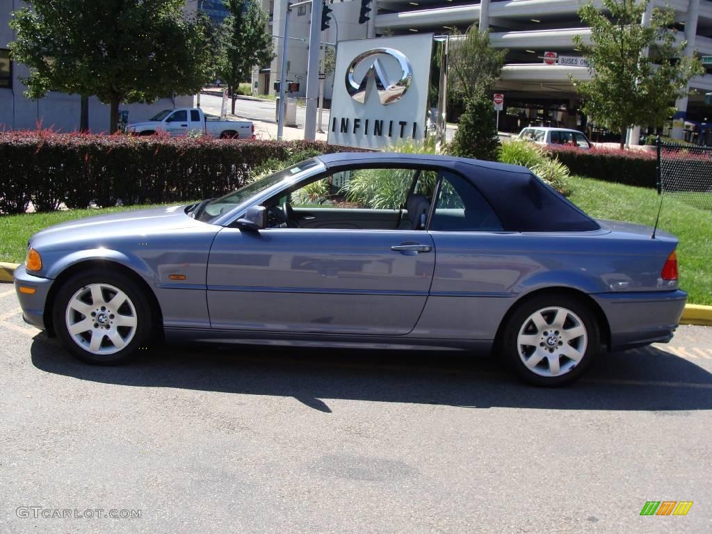 2001 3 Series 325i Convertible - Steel Blue Metallic / Grey photo #24