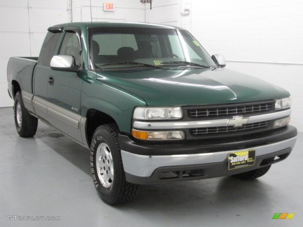 1999 Silverado 1500 LS Extended Cab 4x4 - Meadow Green Metallic / Graphite photo #3