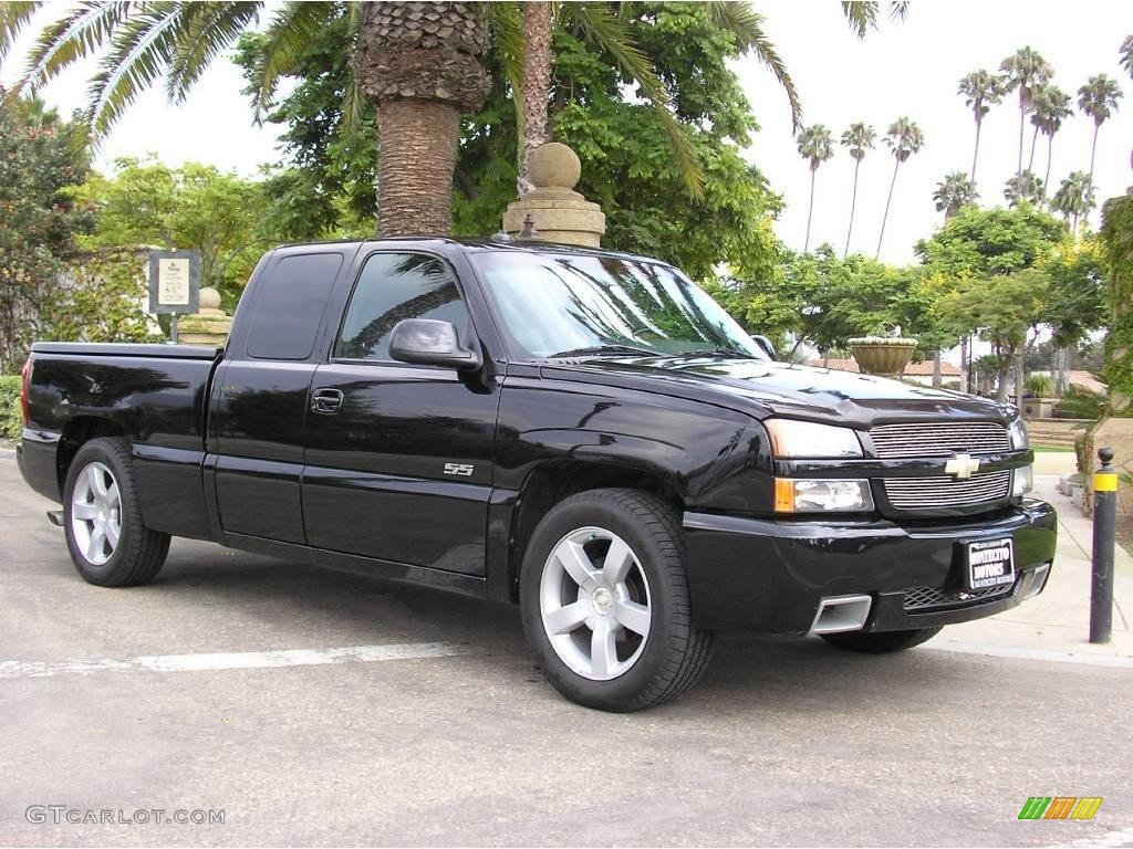 2003 Silverado 1500 SS Extended Cab AWD - Black / Dark Charcoal photo #2
