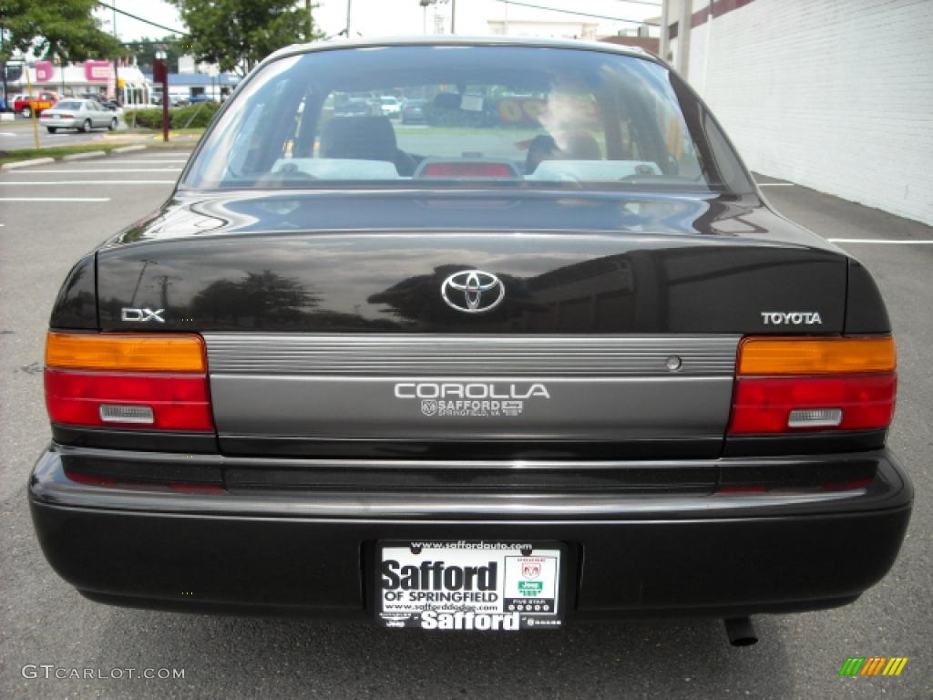 1995 Corolla DX Sedan - Satin Black Metallic / Gray photo #4
