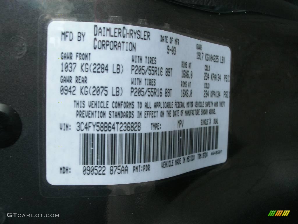 2001 PT Cruiser Touring - Mineral Gray Metallic / Charcoal photo #9