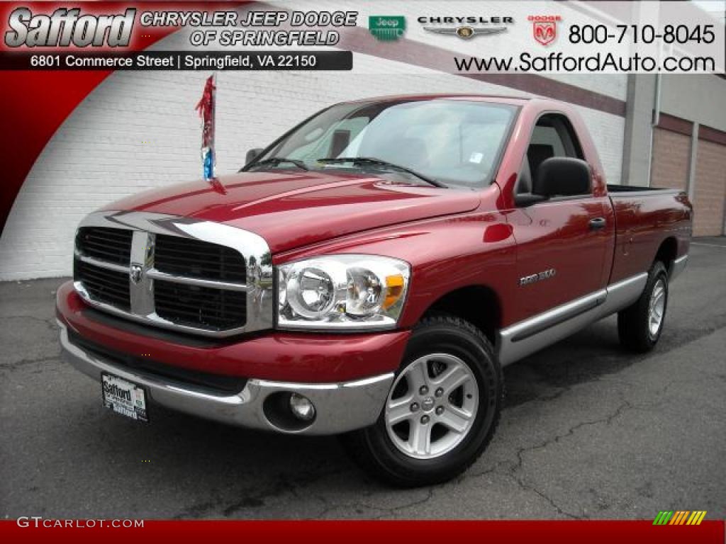 2007 Ram 1500 SLT Regular Cab - Inferno Red Crystal Pearl / Medium Slate Gray photo #1