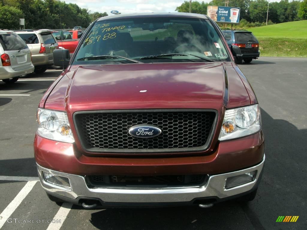 2004 F150 XLT SuperCab 4x4 - Dark Toreador Red Metallic / Dark Flint photo #15