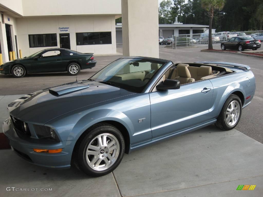 2008 Mustang GT Premium Convertible - Windveil Blue Metallic / Medium Parchment photo #1
