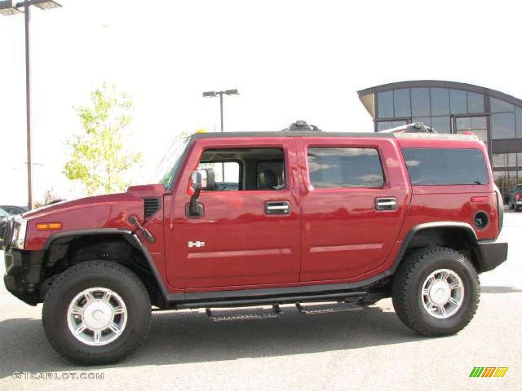 2003 H2 SUV - Red Metallic / Wheat photo #1