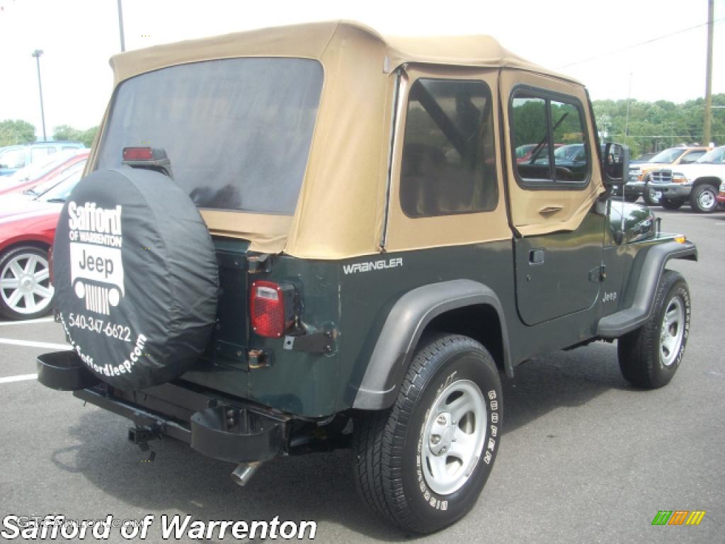 1994 Wrangler S 4x4 - Hunter Green Metallic / Saddle photo #3