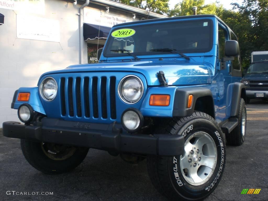 2003 Wrangler Sport 4x4 - Intense Blue Pearl / Dark Slate Gray photo #4