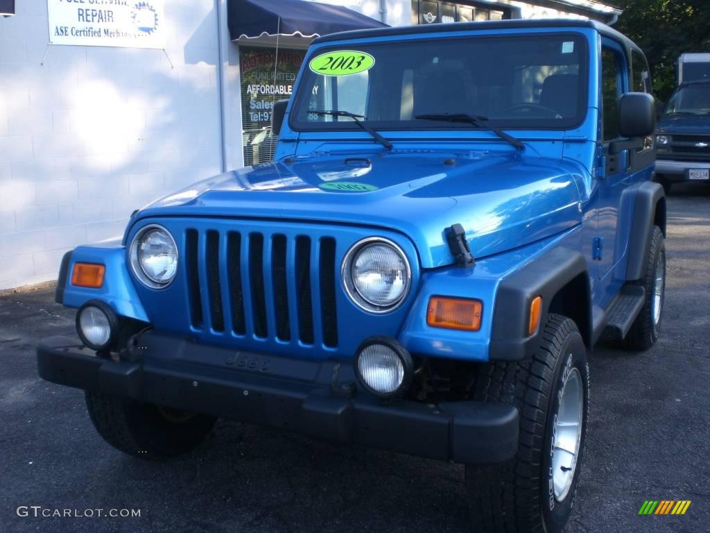 2003 Wrangler Sport 4x4 - Intense Blue Pearl / Dark Slate Gray photo #6