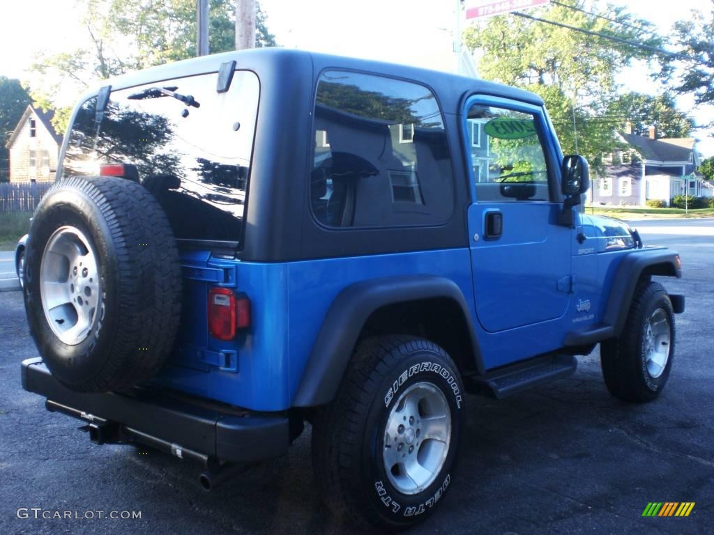 2003 Wrangler Sport 4x4 - Intense Blue Pearl / Dark Slate Gray photo #7
