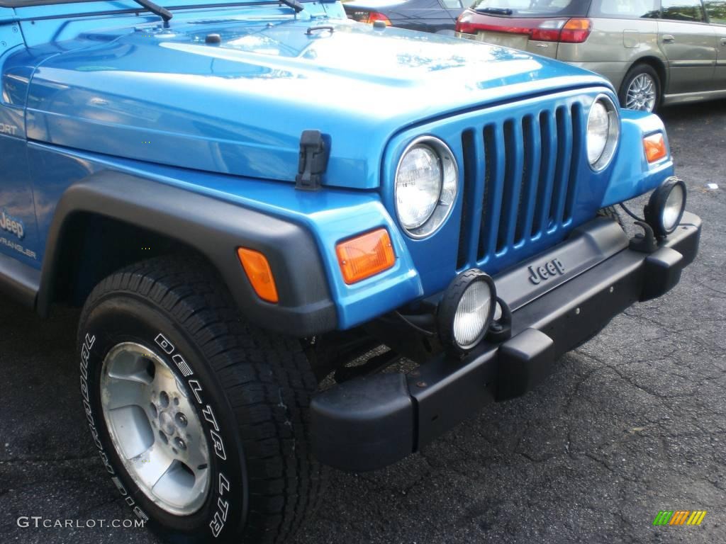 2003 Wrangler Sport 4x4 - Intense Blue Pearl / Dark Slate Gray photo #15