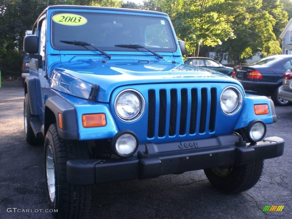 2003 Wrangler Sport 4x4 - Intense Blue Pearl / Dark Slate Gray photo #19
