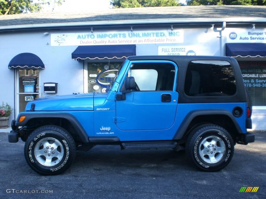 2003 Wrangler Sport 4x4 - Intense Blue Pearl / Dark Slate Gray photo #30