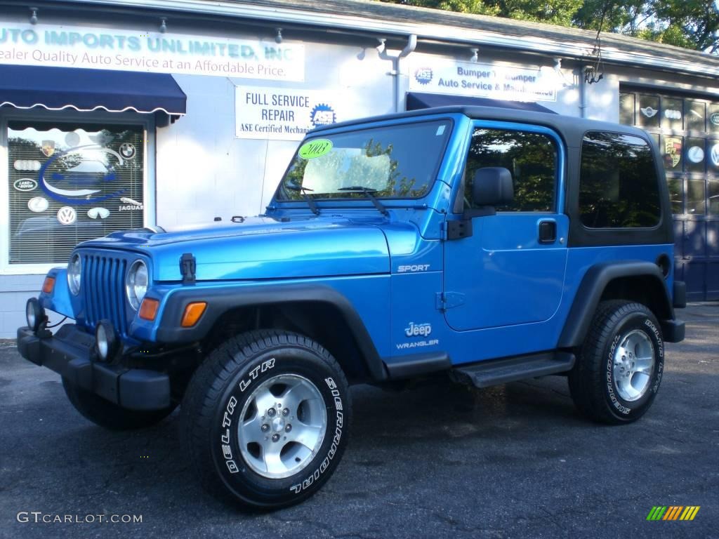 2003 Wrangler Sport 4x4 - Intense Blue Pearl / Dark Slate Gray photo #35