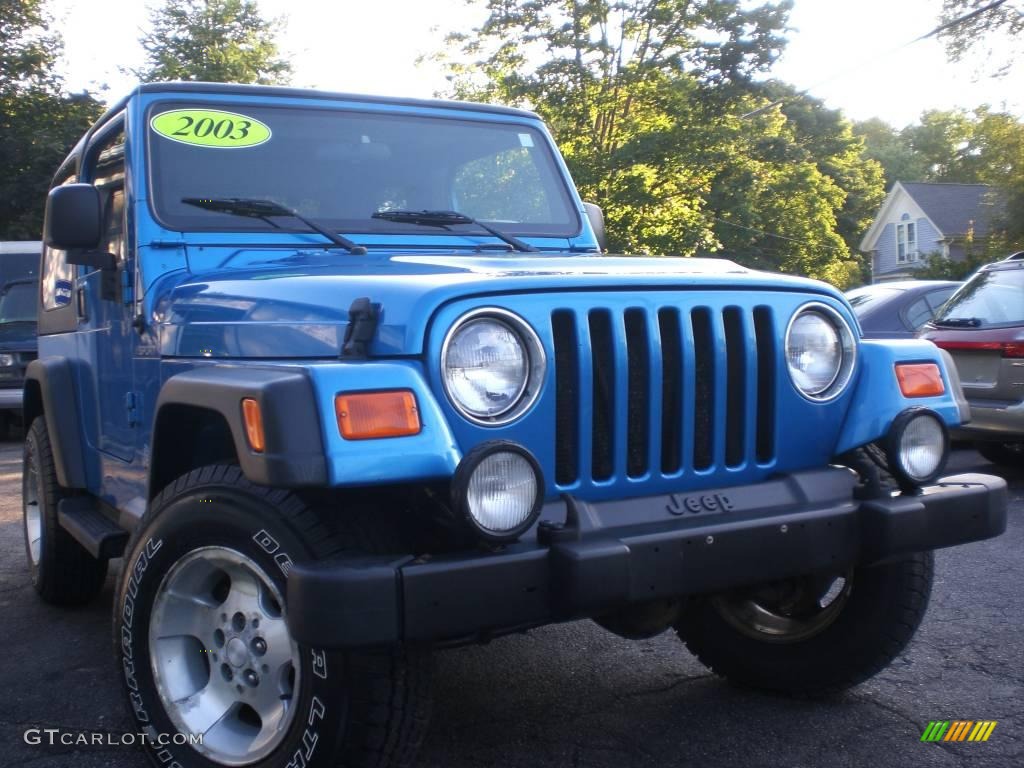 2003 Wrangler Sport 4x4 - Intense Blue Pearl / Dark Slate Gray photo #51
