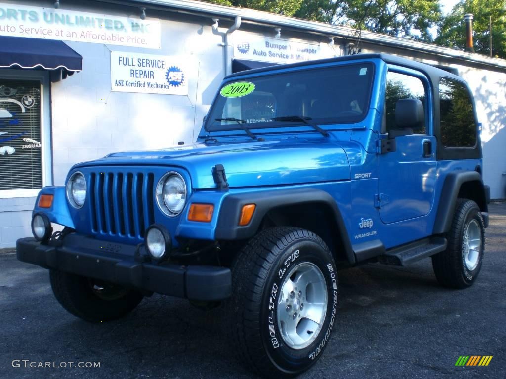 2003 Wrangler Sport 4x4 - Intense Blue Pearl / Dark Slate Gray photo #60