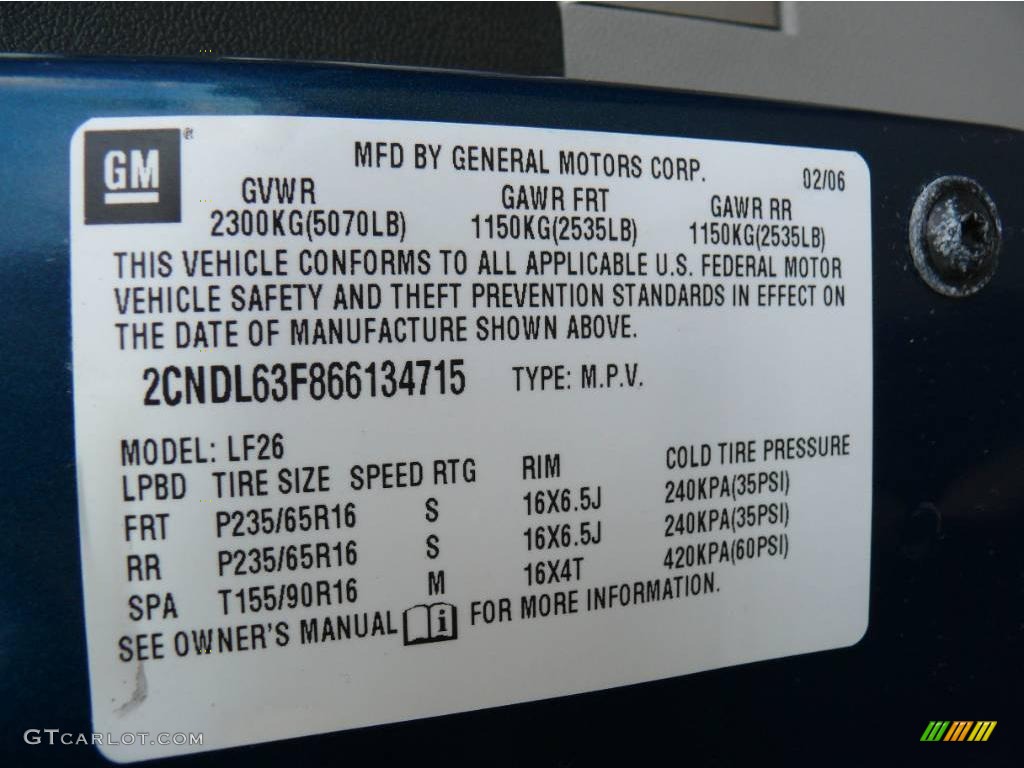 2006 Bermuda Green Metallic Chevrolet Equinox Lt 17189111