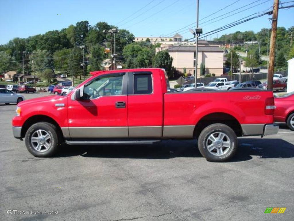 2006 F150 XLT SuperCab 4x4 - Bright Red / Tan photo #6