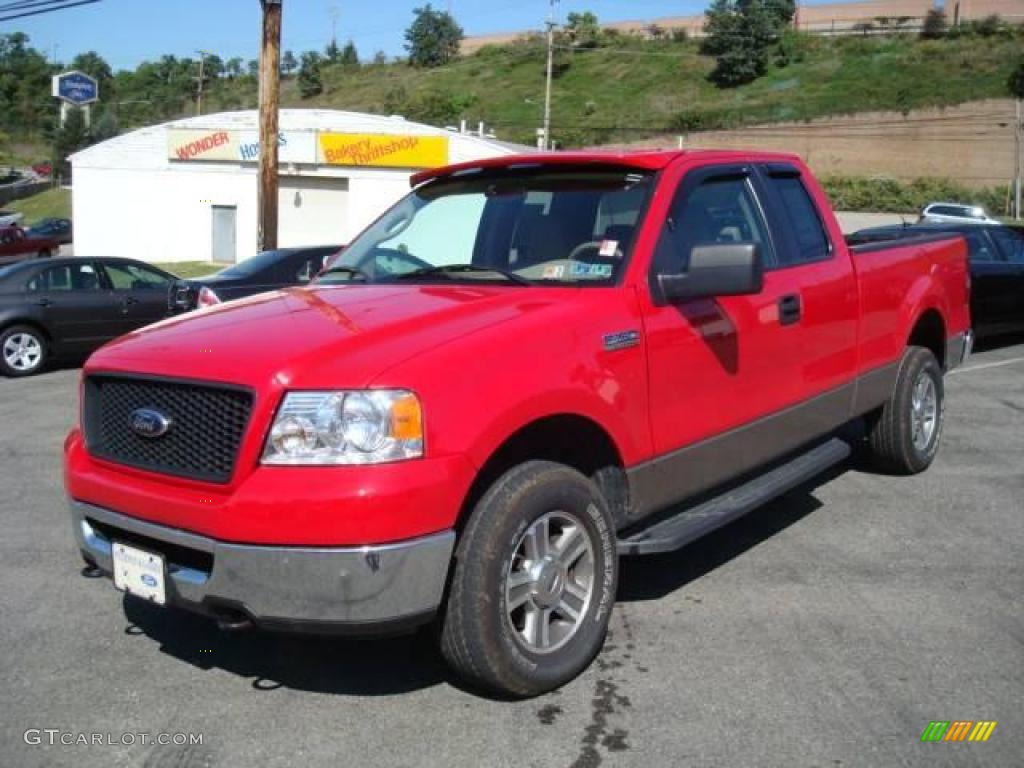 2006 F150 XLT SuperCab 4x4 - Bright Red / Tan photo #7