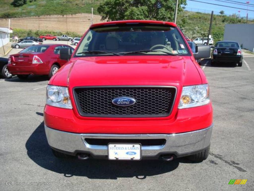 2006 F150 XLT SuperCab 4x4 - Bright Red / Tan photo #8