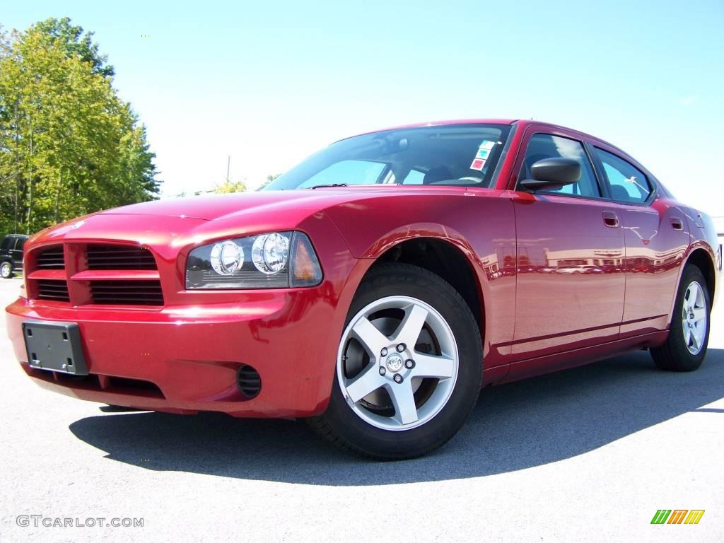 2008 Charger SE - Inferno Red Crystal Pearl / Dark Slate Gray photo #5