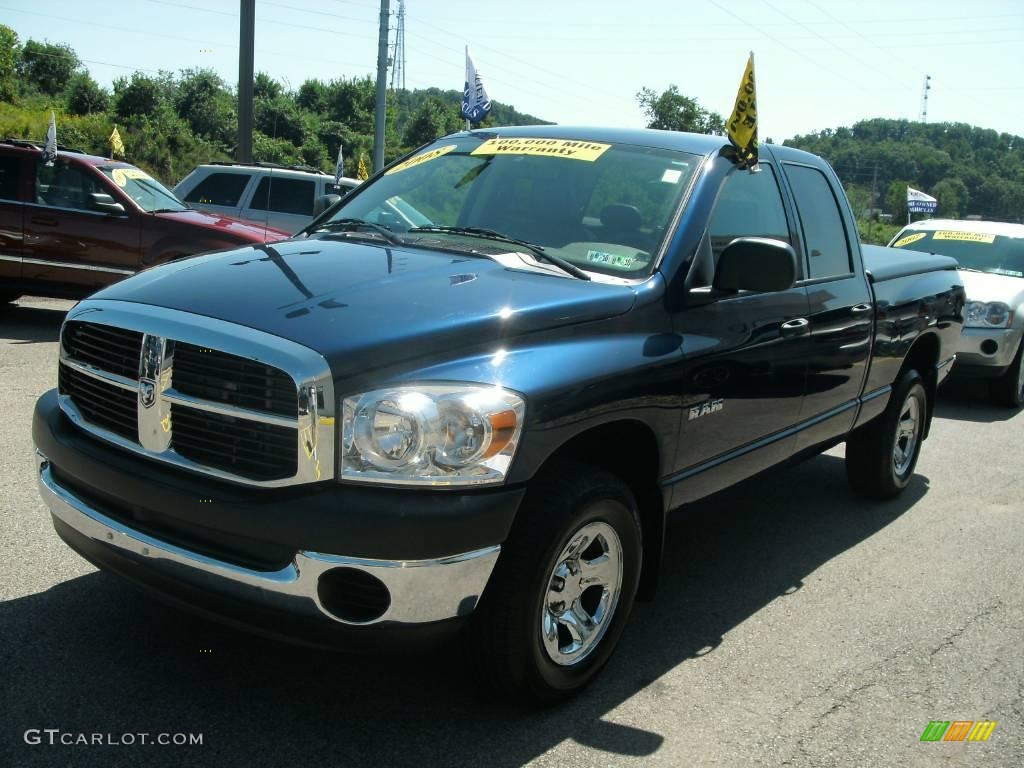 2008 Ram 1500 SLT Quad Cab 4x4 - Patriot Blue Pearl / Medium Slate Gray photo #17