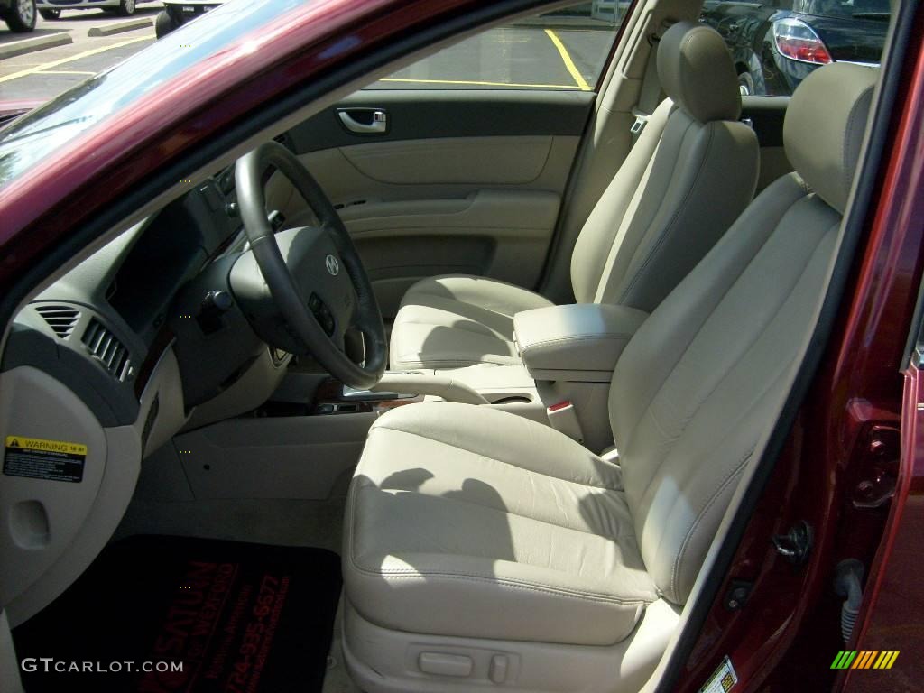 2008 Sonata Limited - Dark Cherry Red / Beige photo #10