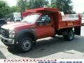 2010 Bright Red Ford F450 Super Duty Regular Cab 4x4 Chassis Dump Truck  photo #2