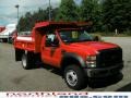 2010 Bright Red Ford F450 Super Duty Regular Cab 4x4 Chassis Dump Truck  photo #4