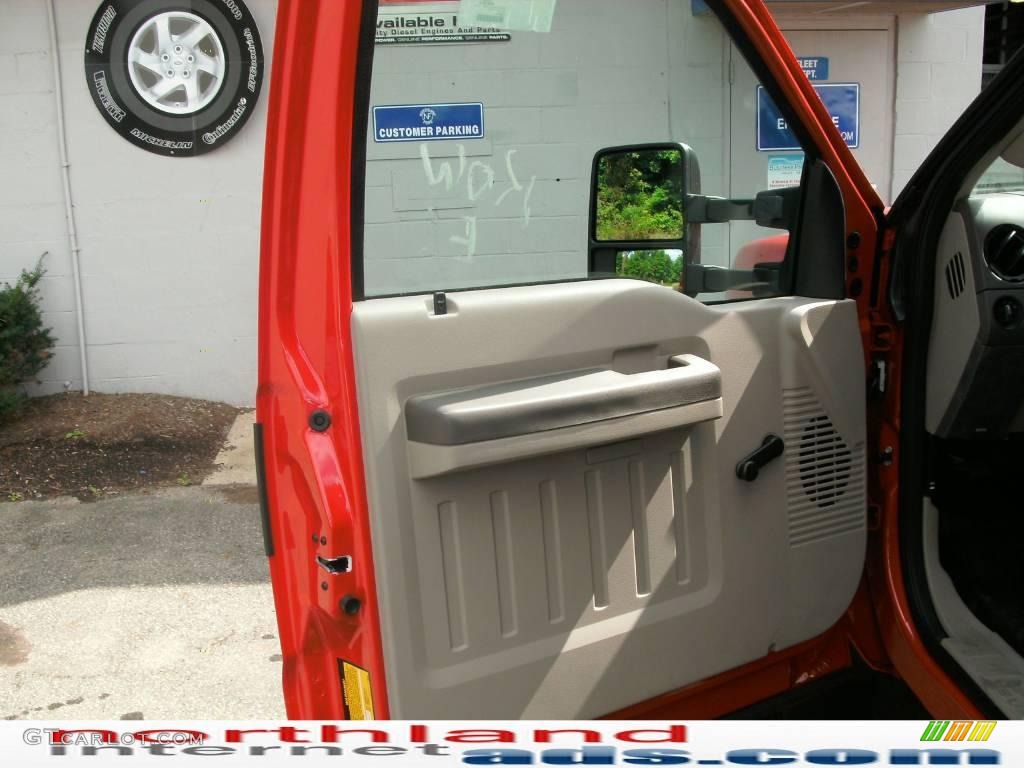 2010 F450 Super Duty Regular Cab 4x4 Chassis Dump Truck - Bright Red / Medium Stone photo #11