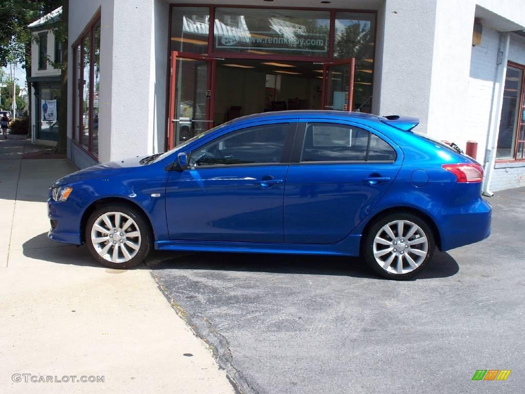 2010 Lancer Sportback GTS - Octane Blue Metallic / Black photo #2