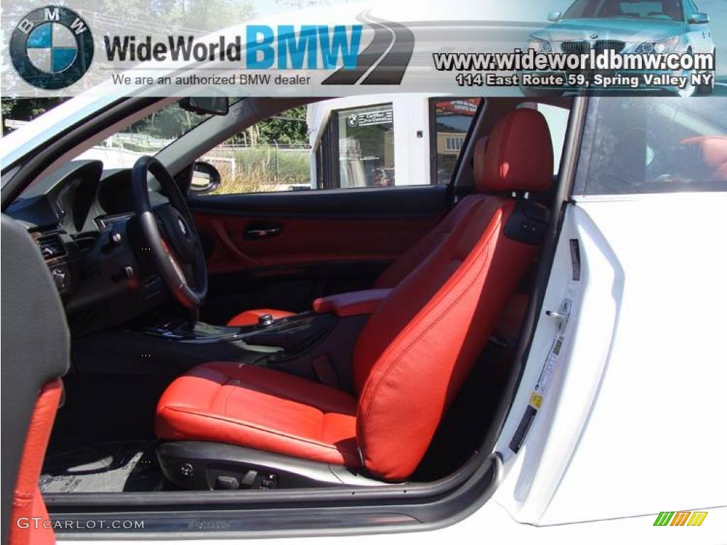 2007 3 Series 328xi Coupe - Alpine White / Coral Red/Black photo #7