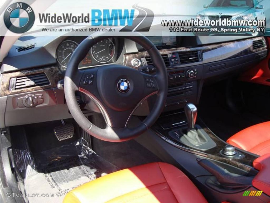 2007 3 Series 328xi Coupe - Alpine White / Coral Red/Black photo #11