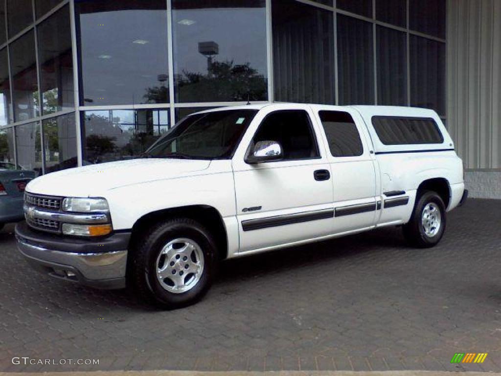 2002 Silverado 1500 Extended Cab - Summit White / Graphite Gray photo #3