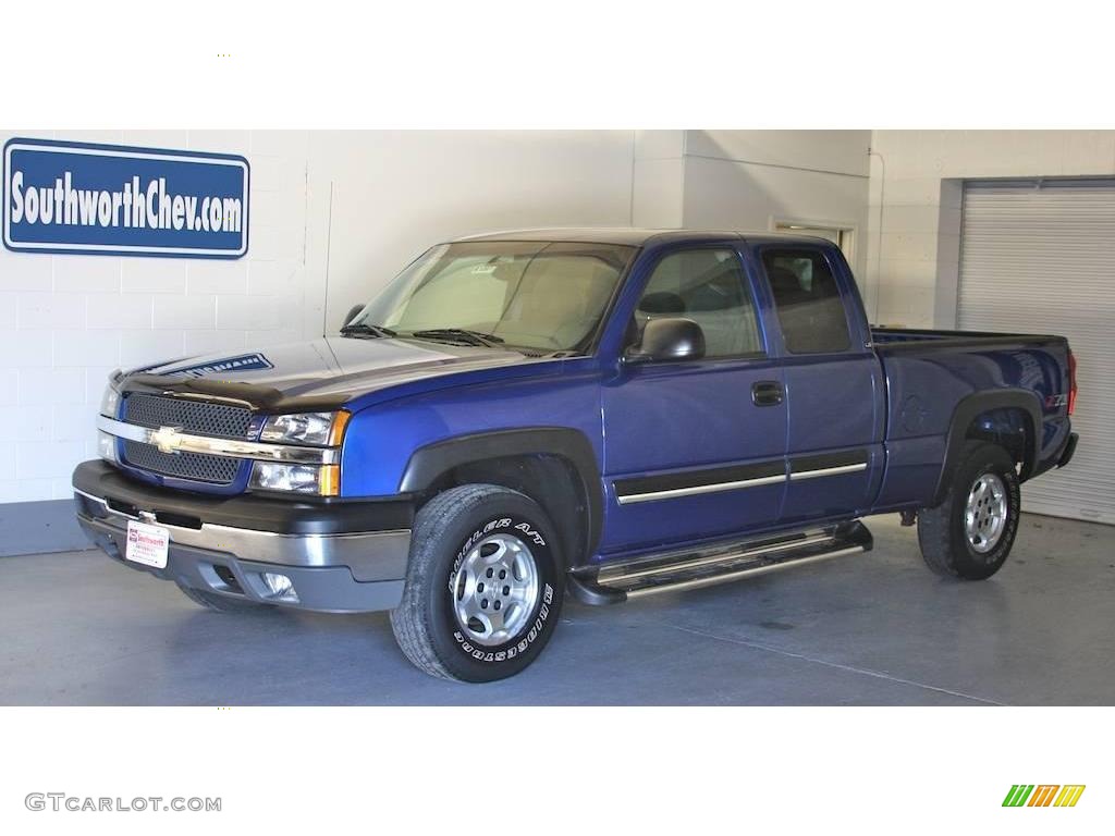 2003 Silverado 1500 LS Extended Cab 4x4 - Arrival Blue Metallic / Dark Charcoal photo #1