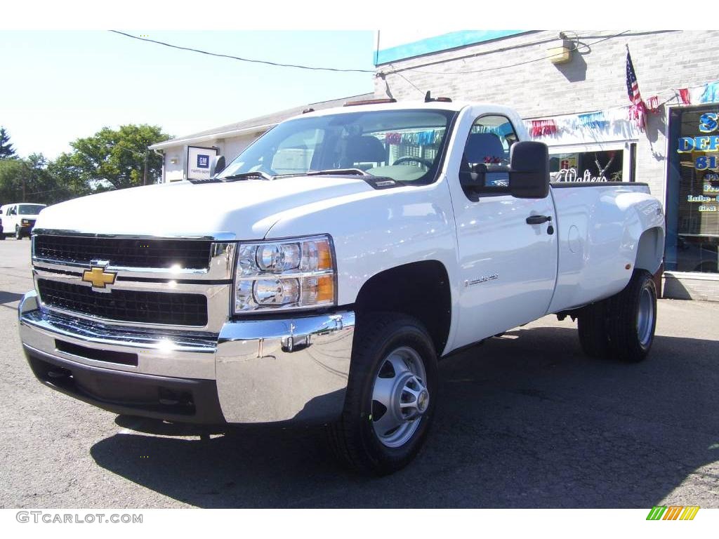 2009 Silverado 3500HD LS Regular Cab 4x4 Dually - Summit White / Dark Titanium photo #1