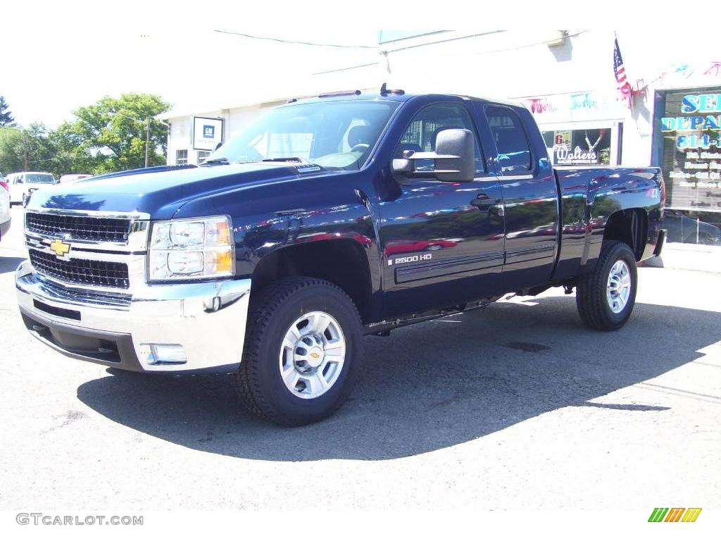 2009 Silverado 2500HD LT Extended Cab 4x4 - Imperial Blue Metallic / Ebony photo #1