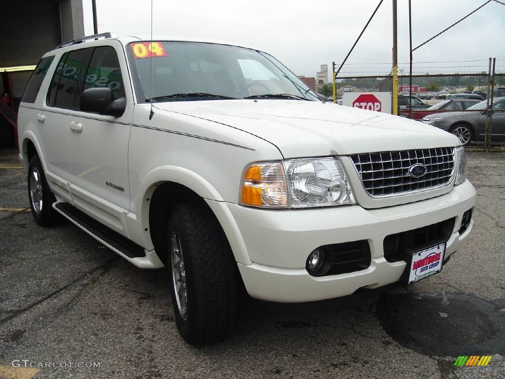 2004 Explorer Limited 4x4 - Ceramic White Tri Coat Metallic / Midnight Grey photo #7