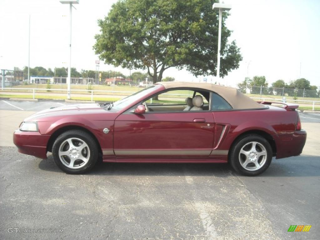 2004 Mustang V6 Convertible - 40th Anniversary Crimson Red Metallic / Medium Parchment photo #1