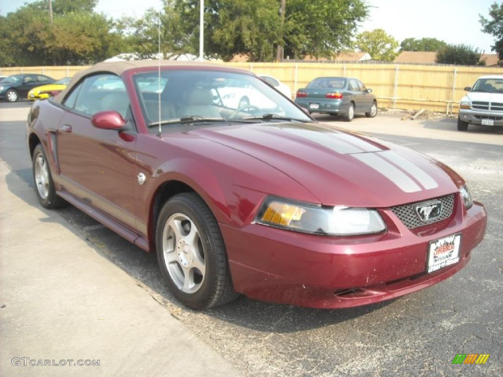 2004 Mustang V6 Convertible - 40th Anniversary Crimson Red Metallic / Medium Parchment photo #3